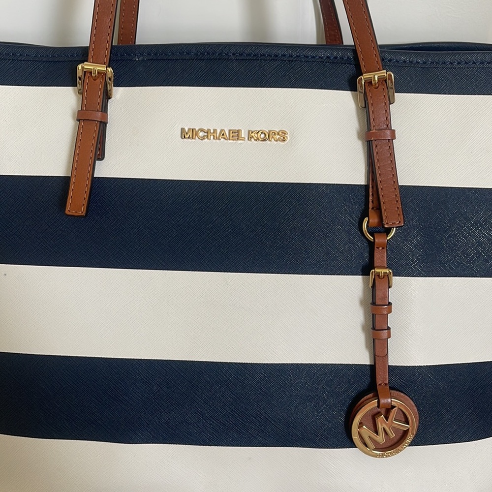 Michael Kors large stripe tote bag - Picture 2 of 7